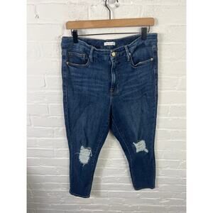 Good American Women's Straight Leg Leopard Print Stretch Pants Brown Size 10/30